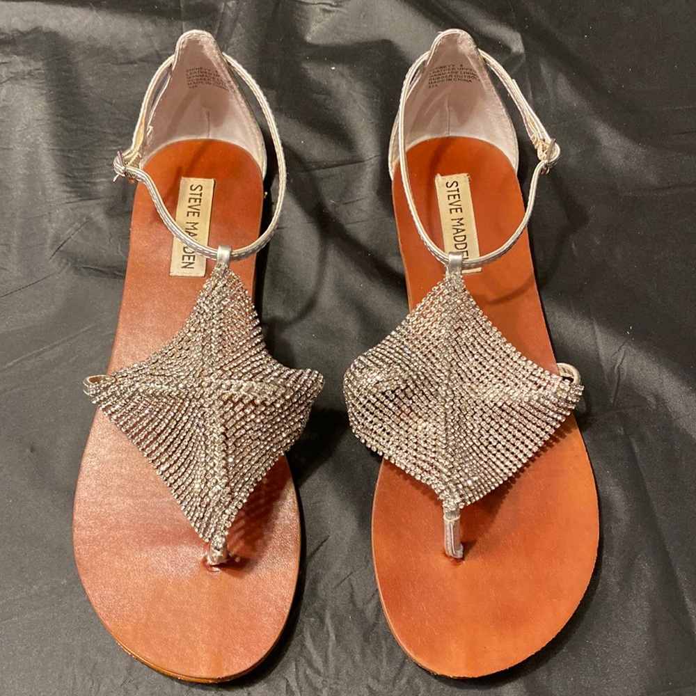 Steve Madden silver mesh sandal